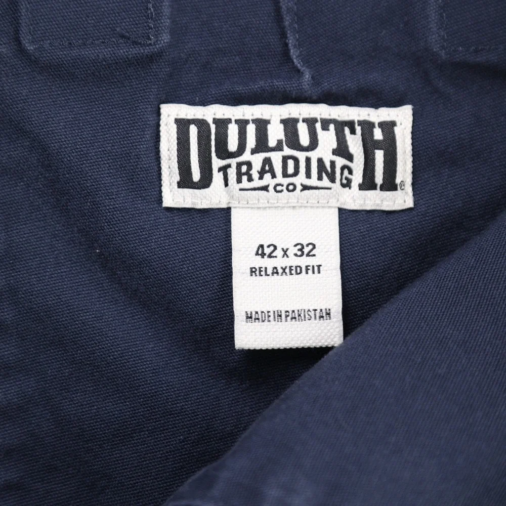 Duluth Trading Co DuluthFlex Fire Hose Mens Cargo Pants Navy Blue 42x32 (42x31)